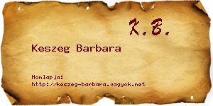 Keszeg Barbara névjegykártya
