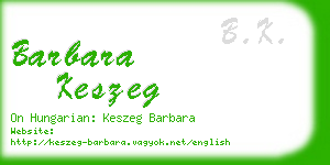 barbara keszeg business card